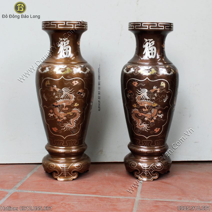 Lọ Hoa Khảm Tam Khí Hàng Đẹp 42cm