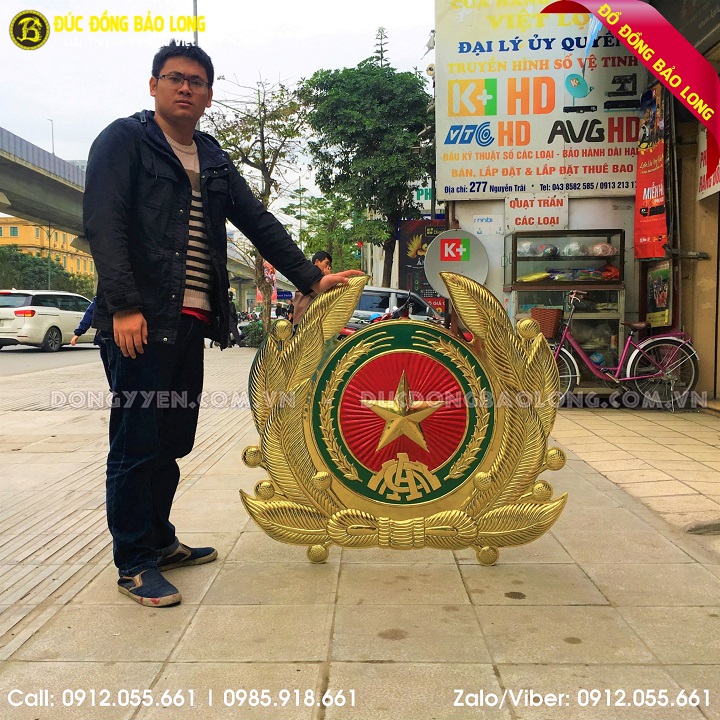 Logo Ngành Công An Bằng Đồng Khổ 1m