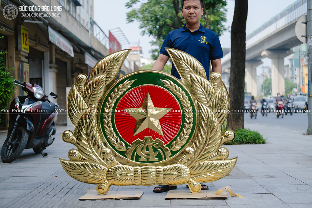 Logo Ngành Công An Nhân Dân Bằng Đồng 1m4 x 1m2