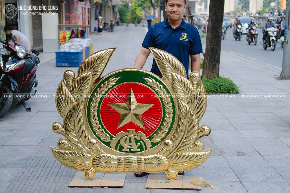 Logo Ngành Công An Nhân Dân Bằng Đồng 1m4 x 1m2