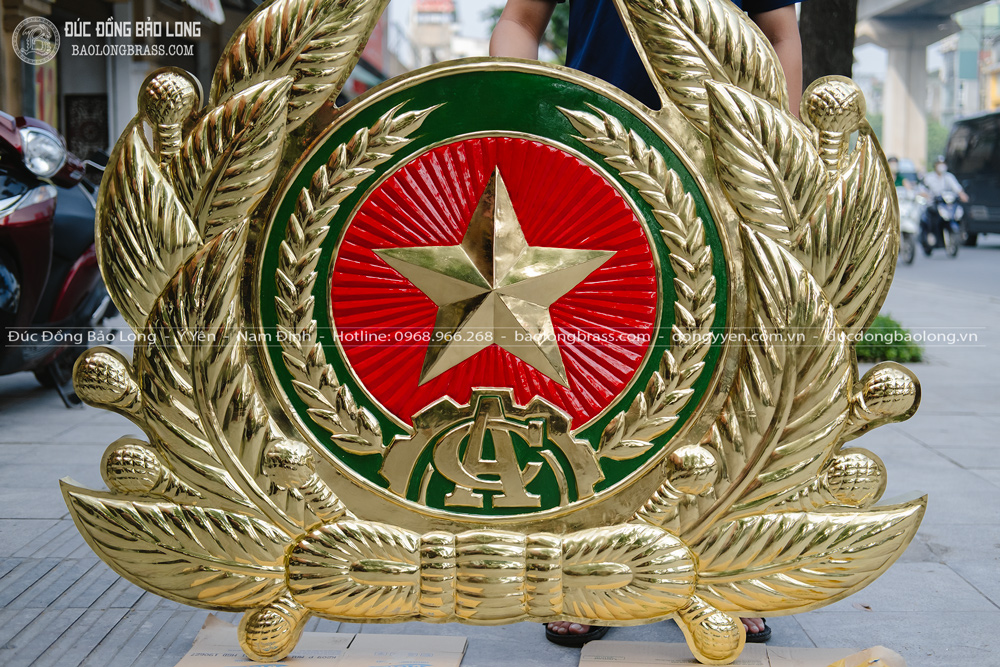 Logo Ngành Công An Nhân Dân Bằng Đồng 1m4 x 1m2