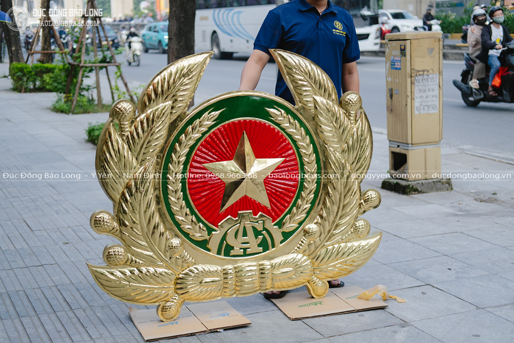 Logo Ngành Công An Nhân Dân Bằng Đồng 1m4 x 1m2