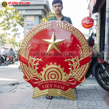 Quốc Huy bằng đồng đường kính 1m2 cho khách Đồng Nai
