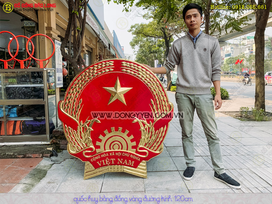 quốc huy bằng đồng 120cm