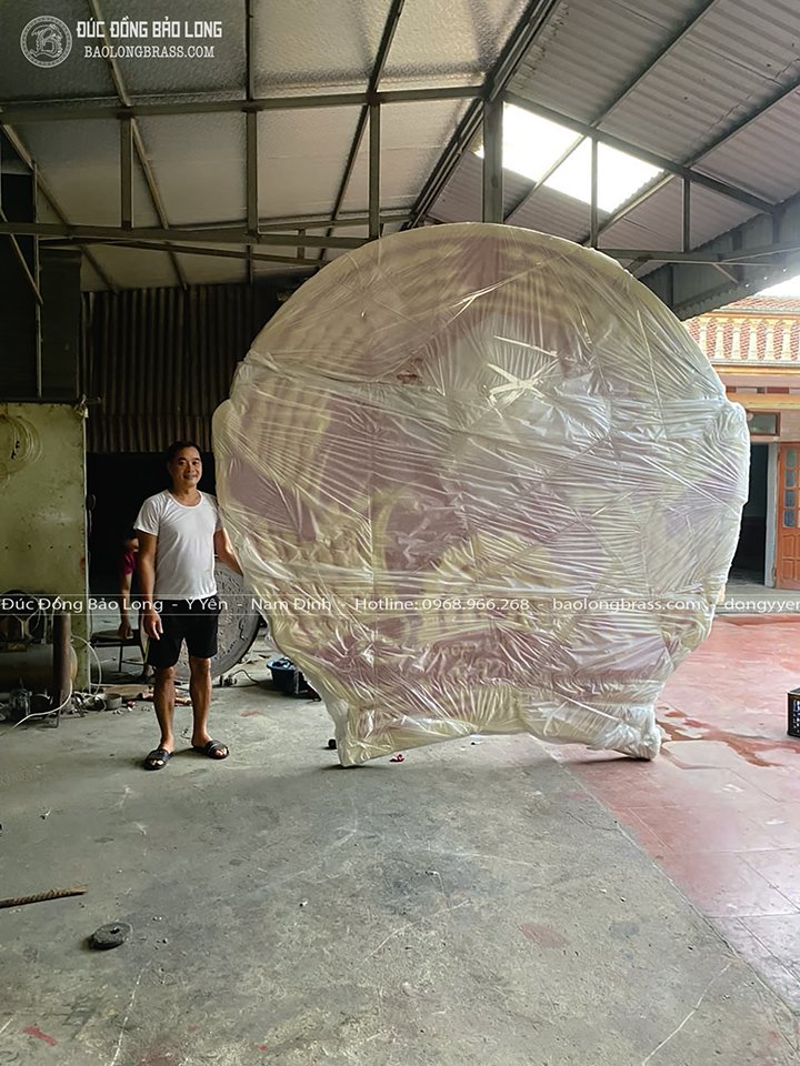 Logo Quốc Huy Bằng Đồng Vàng ĐK 3m2 cho Tỉnh Ủy Cao Bằng