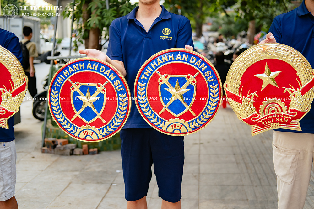 Logo Quốc Huy, Logo Thi Hành Án Cỡ Nhỏ Bằng Đồng đk 40cm