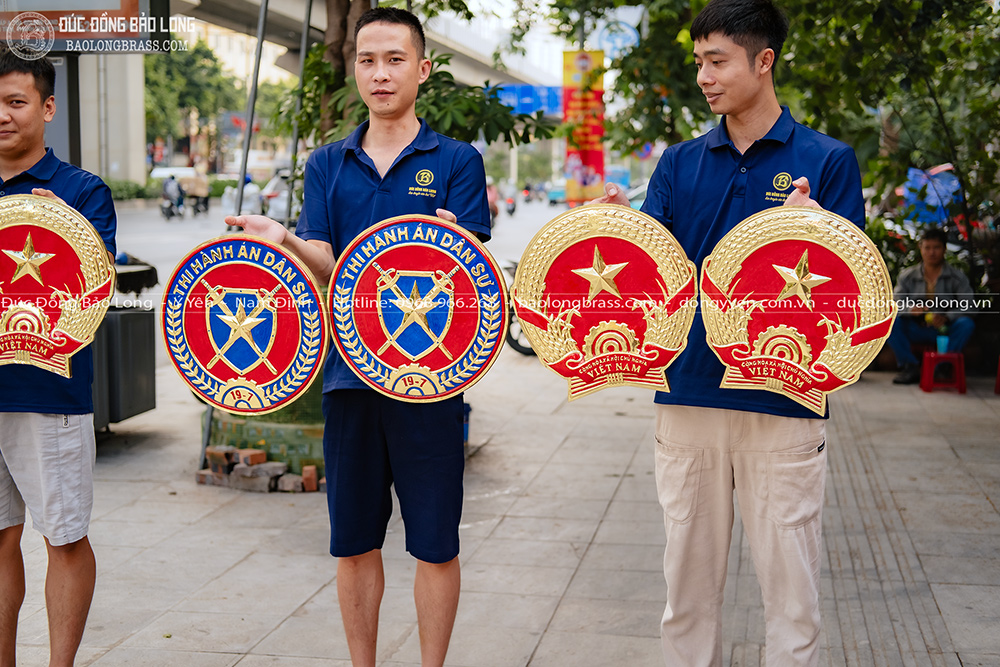 Logo Quốc Huy, Logo Thi Hành Án Cỡ Nhỏ Bằng Đồng đk 40cm