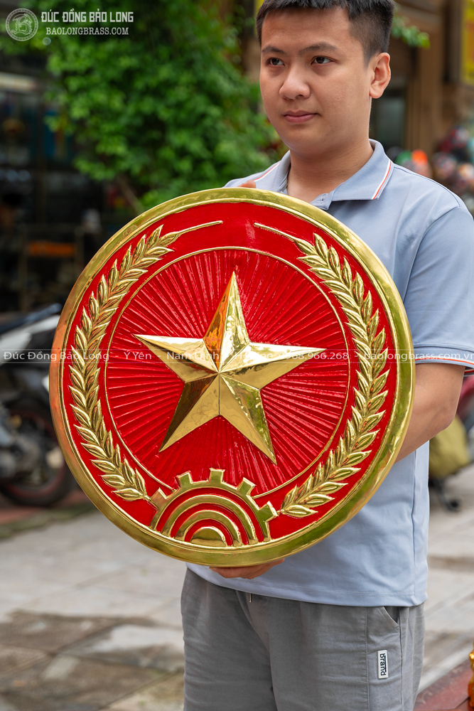 logo ngành quân đội bằng đồng đk 51cm