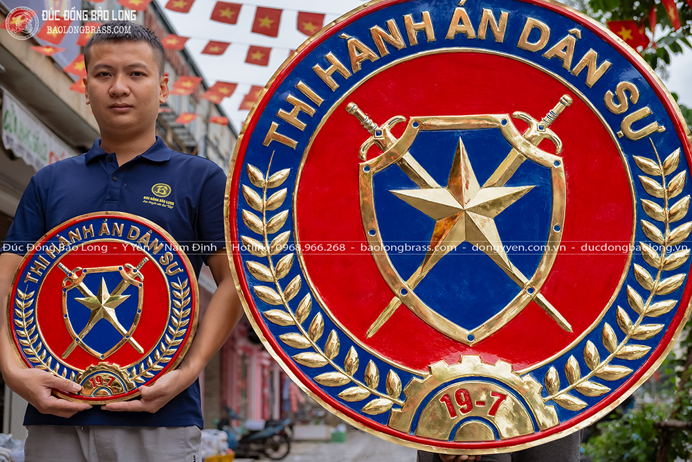 logo thi hành án dân sự bằng đồng đk 1m, 40cm