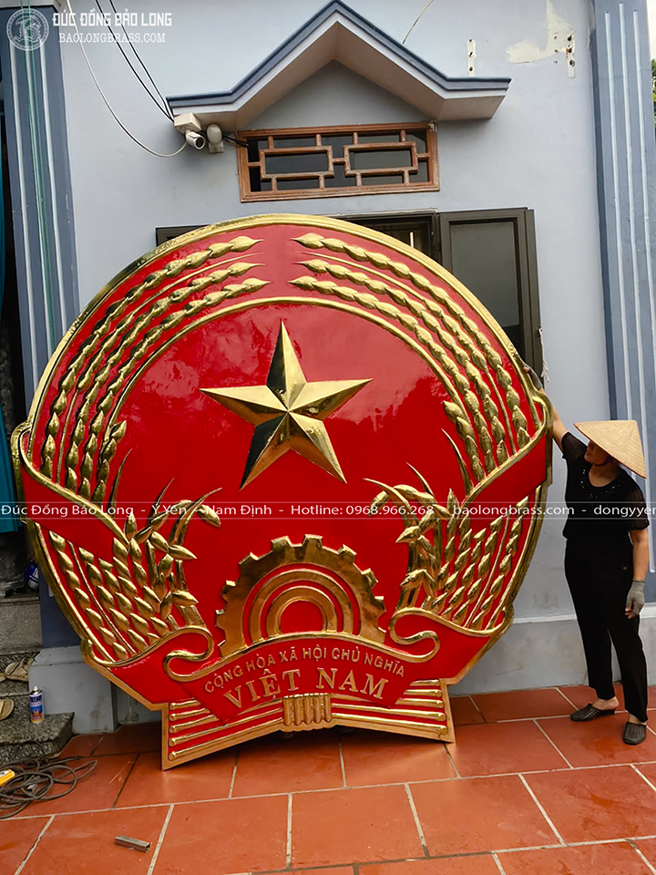 Logo Quốc Huy Bằng Đồng Vàng ĐK 2m5 cho Bộ Giao thông Vận tải