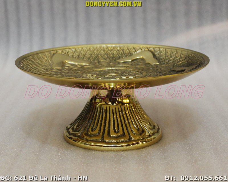 đĩa đựng trầu cau bằng đồng đk 16cm