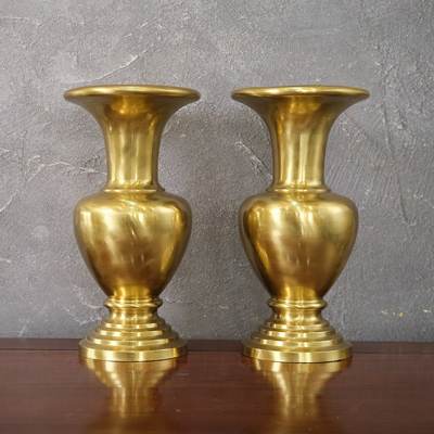 Đôi Lọ Hoa Trơn Bằng Đồng Catut Cao 38Cm