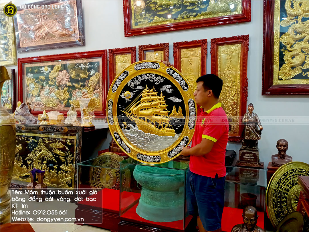 mâm đồng thuận buồm xuôi gió dát vàng dát bạc