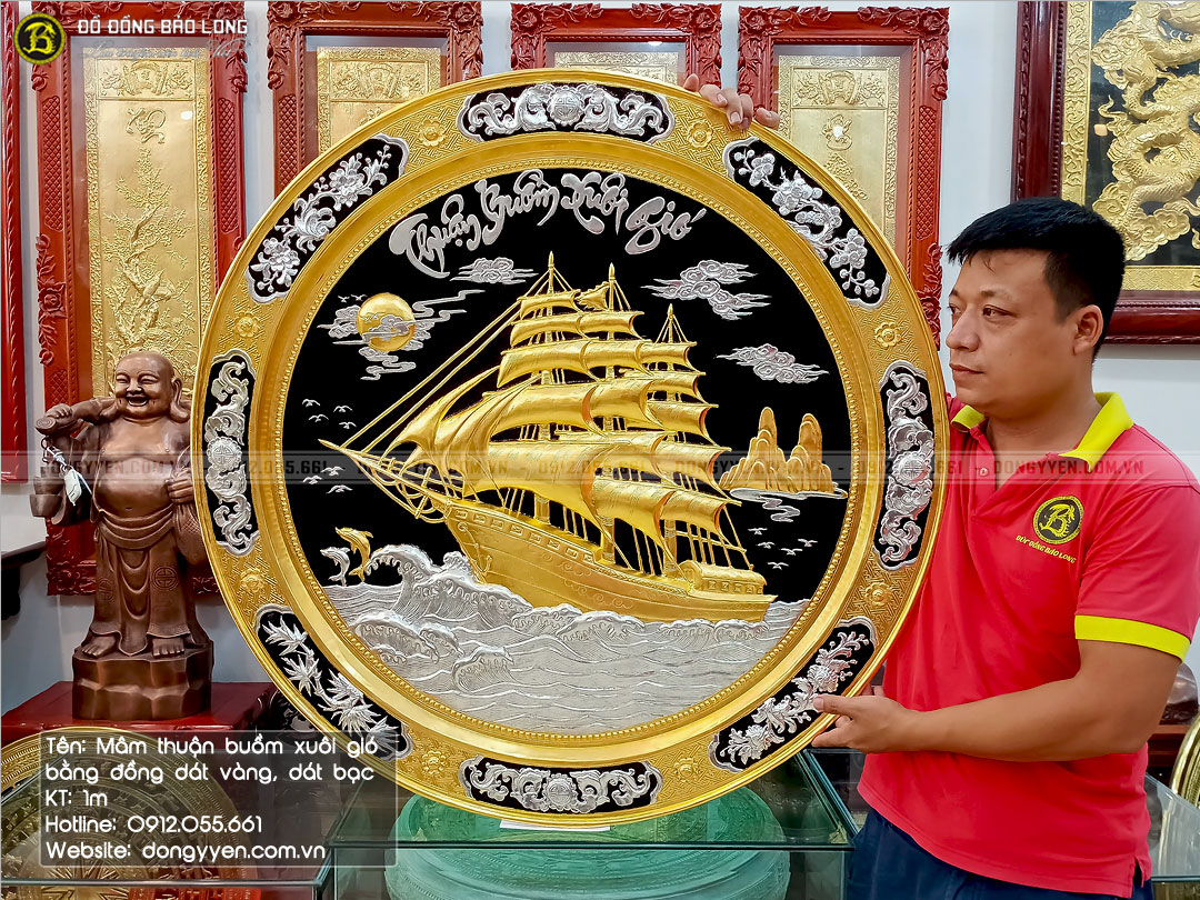 mâm đồng thuận buồm xuôi gió dát vàng dát bạc