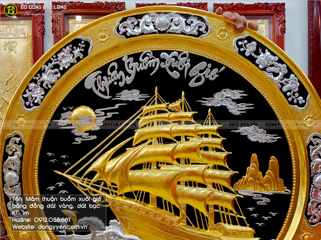 mâm đồng thuận buồm xuôi gió dát vàng dát bạc