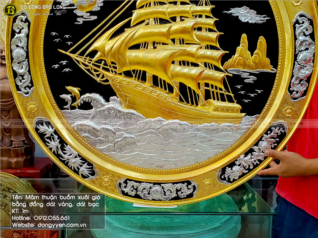 mâm đồng thuận buồm xuôi gió dát vàng dát bạc