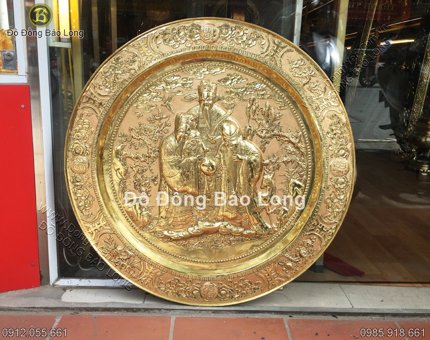 mâm Phsuc lộc thọ bằng đồng 81cm