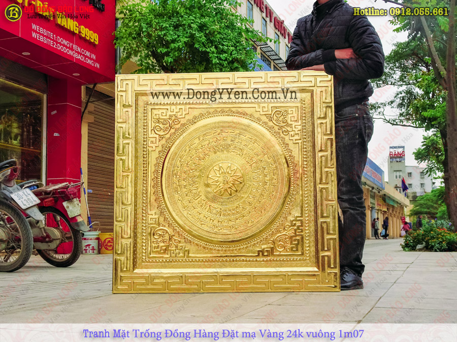tranh mặt trống đồng logo rolls royce 1m07 mạ vàng 24k hàng đặt