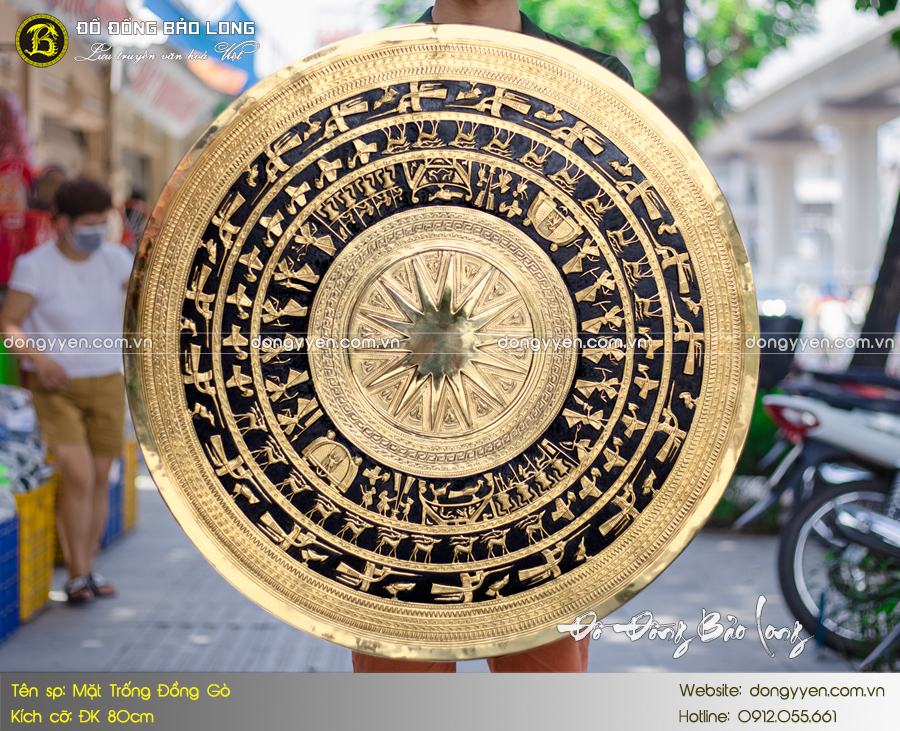 mặt trống đồng đông sơn đường kính 80cm