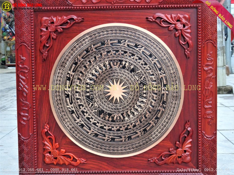 Hoa văn trên mặt trống đồng đúc 60cm