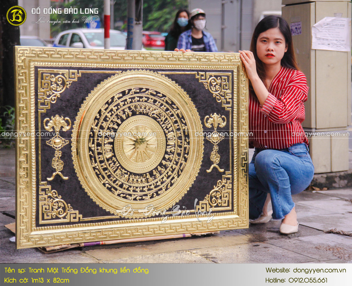 mặt trống đồng khung liền đồng
