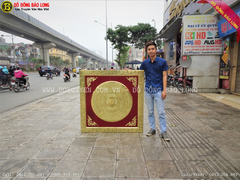 mặt trống được chạm tay thủ công bằng đồng vàng nhập hàn quốc