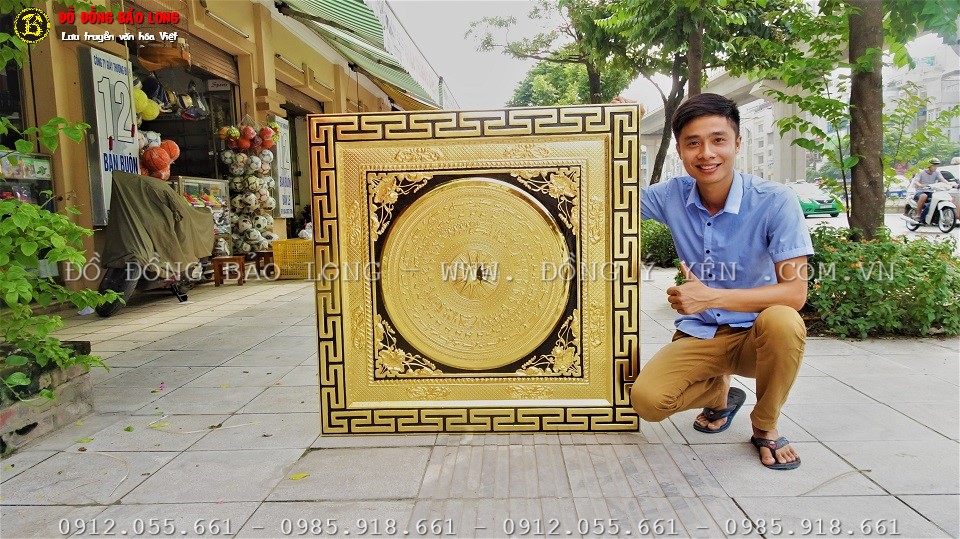 mặt trống đồng mạ vàng 24k