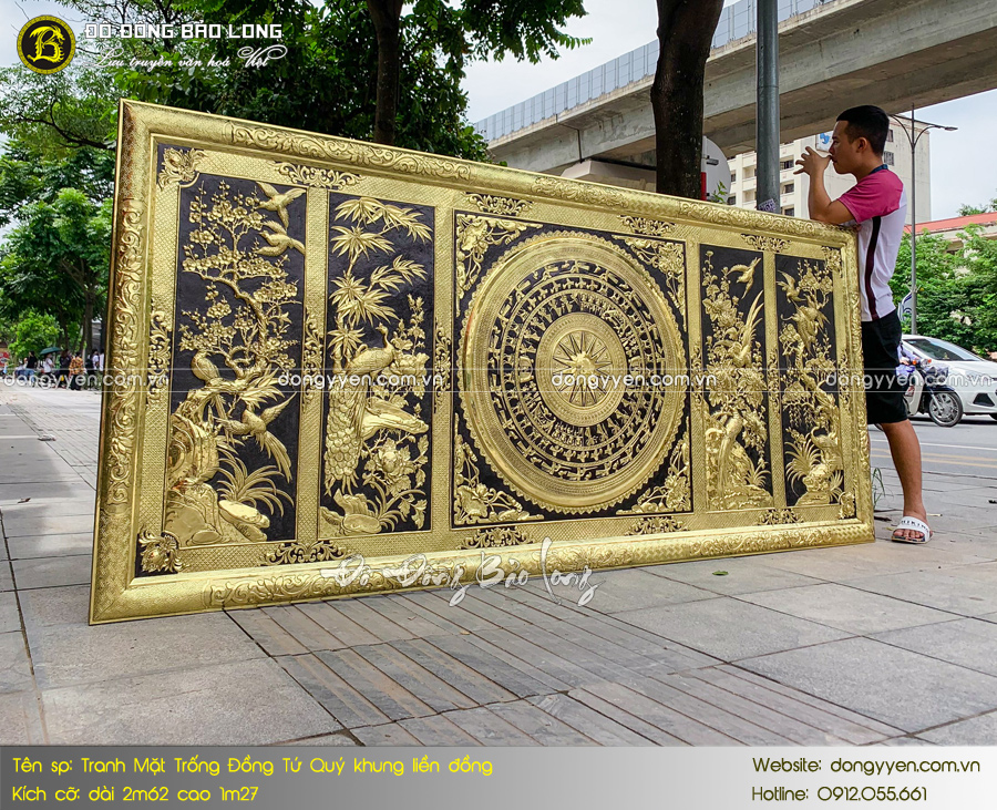 tranh mặt trống đồng tứ quý