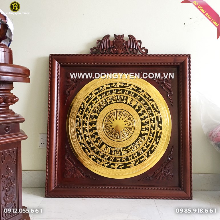 Mặt Trống Khung Hương Mạ Vàng 24k 1m07