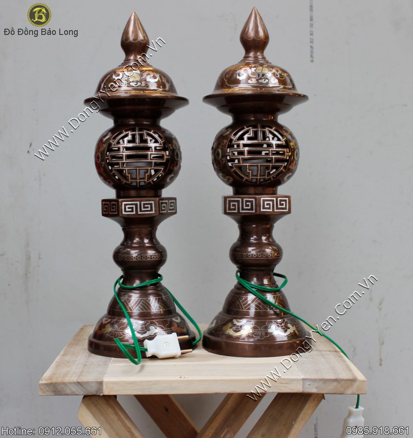 đèn thò khảm tam khí cao cấp 50cm