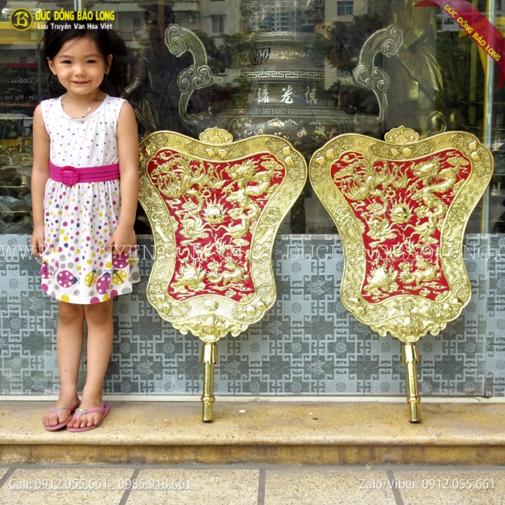Quạt Ba Tiêu Bằng Đồng Cho Khách Cúng Tiến Cao 81cm