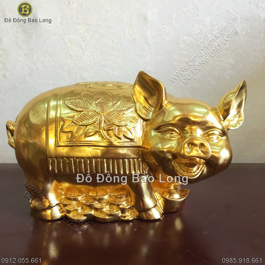 Heo - Lợn Bằng Đồng Dát Vàng 9999 