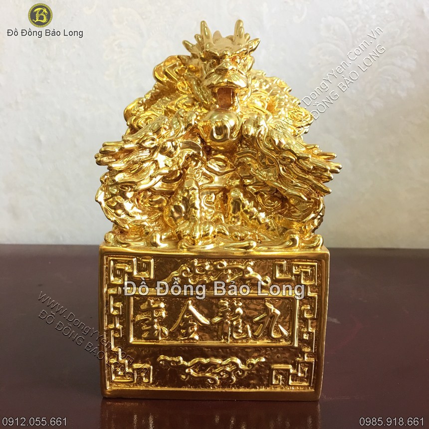 Ấn Rồng Bằng Đồng Dát Vàng 9999