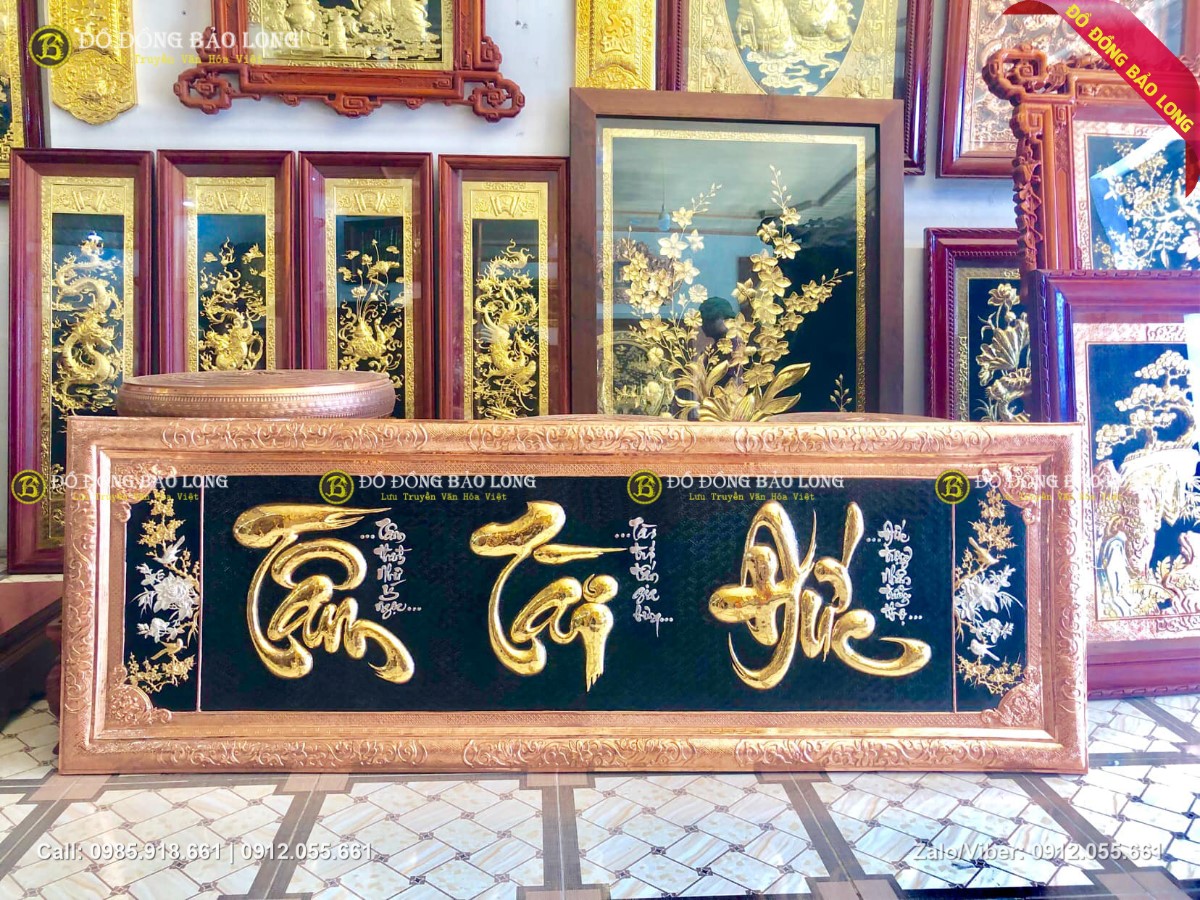tranh tâm trí đức mạ vàng 24k