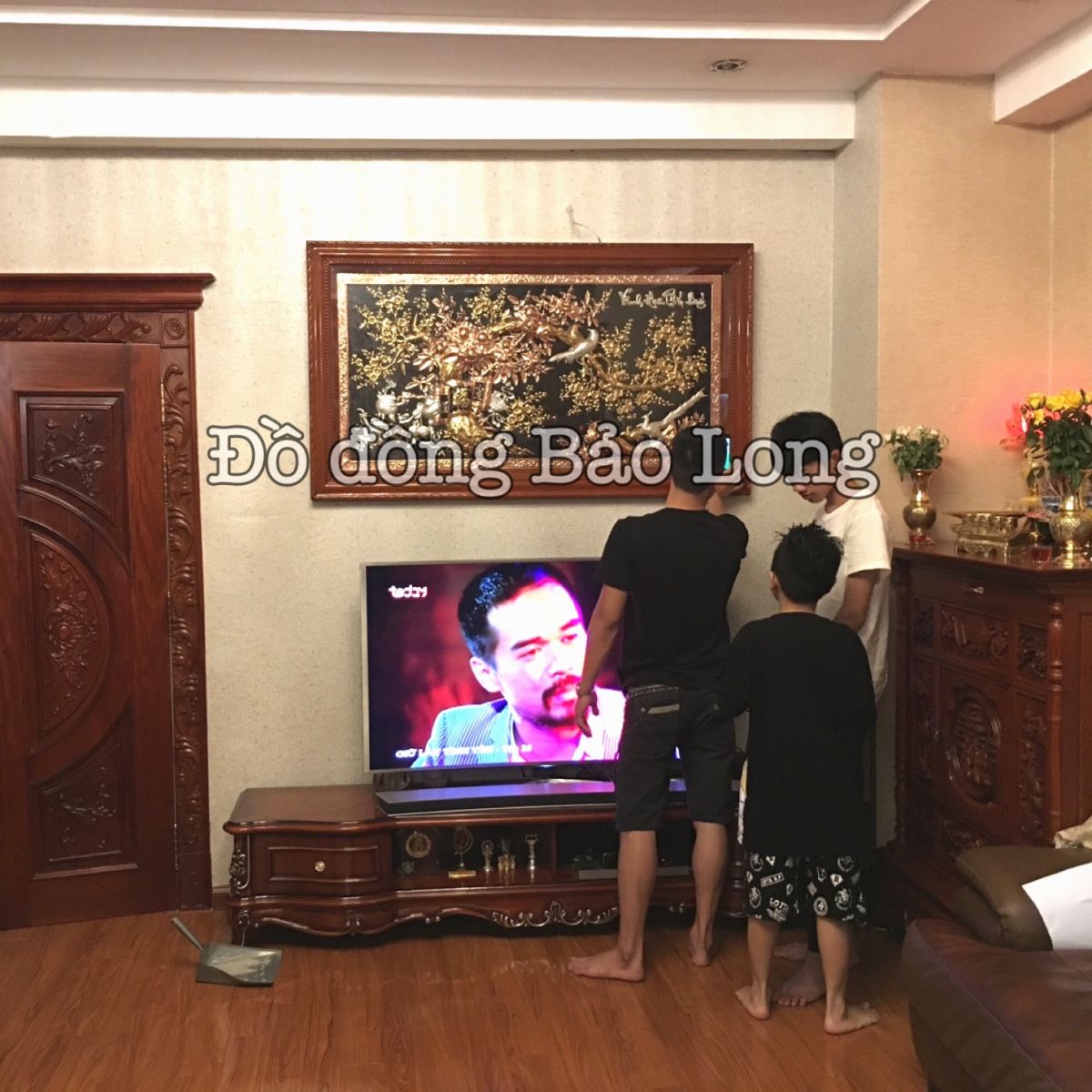 Tranh Vinh Hoa Phú Quý mạ vàng mạ bạc 1m55x88cm