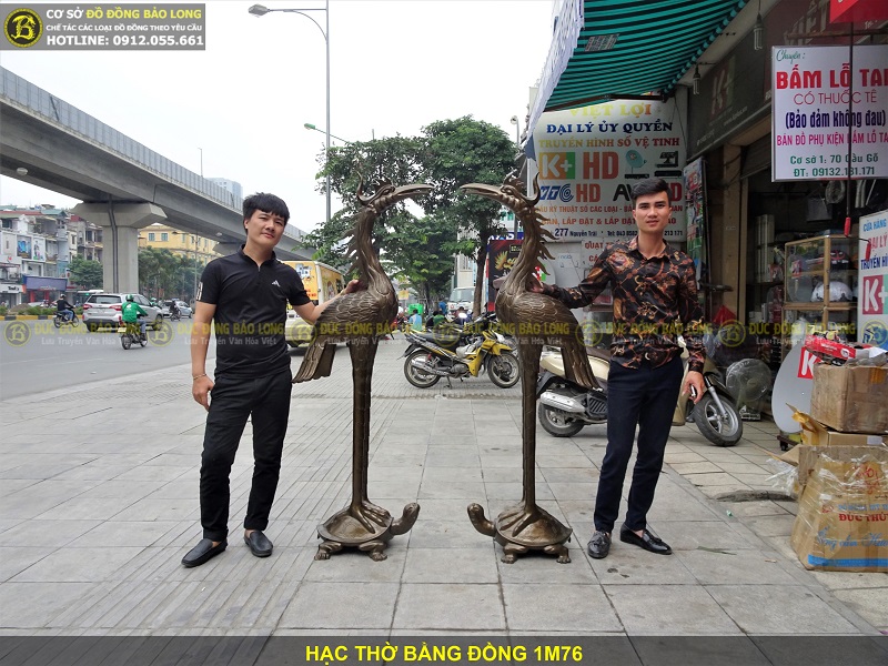 giá hạc thờ đồng