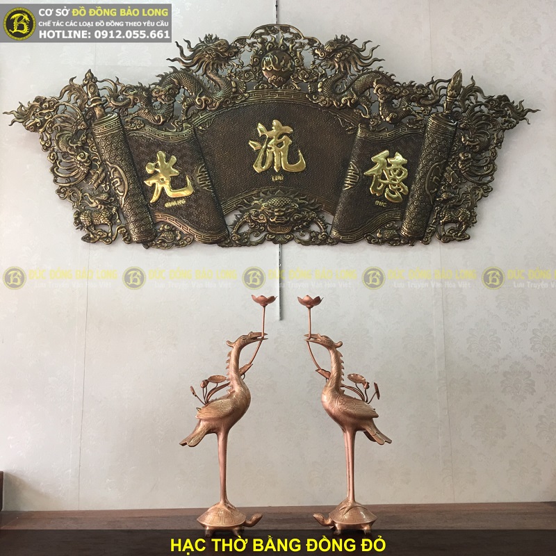 giá hạc thờ đồng