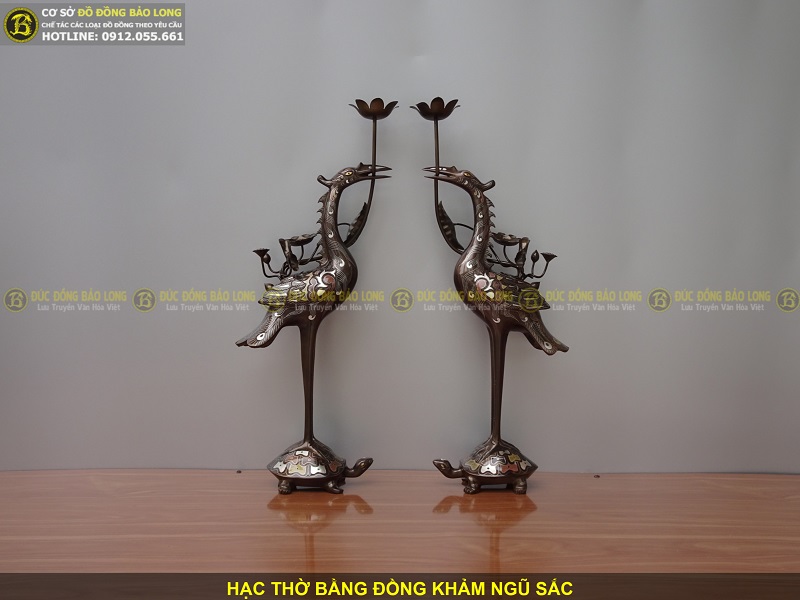 giá hạc thờ đồng