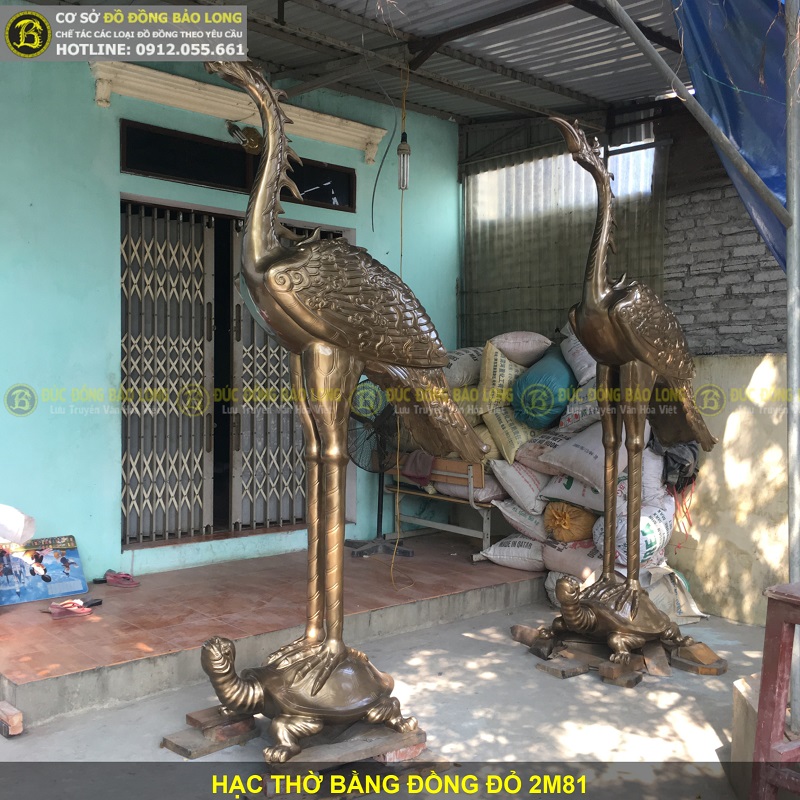 giá hạc thờ đồng