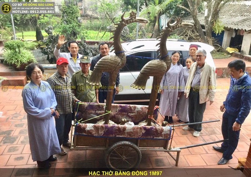 giá hạc thờ đồng