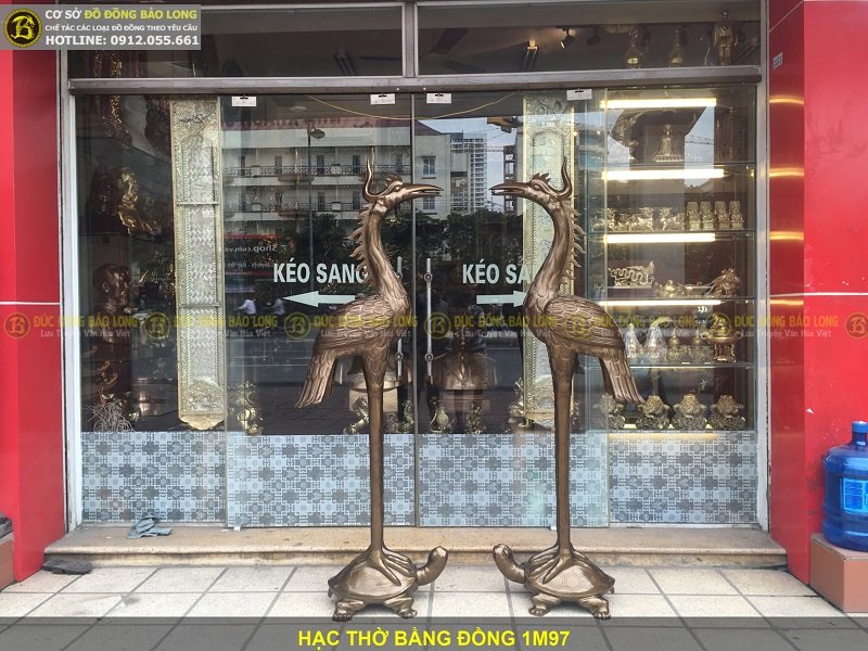 giá hạc thờ đồng