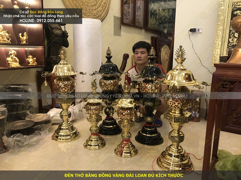 giá đèn thờ bằng đồng