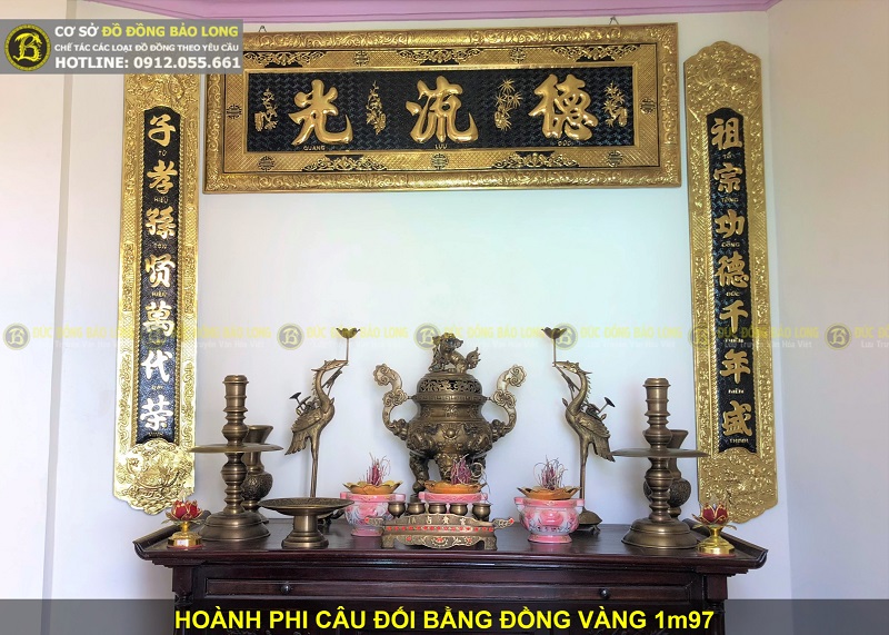 giá hoành phi câu đối bằng đồng