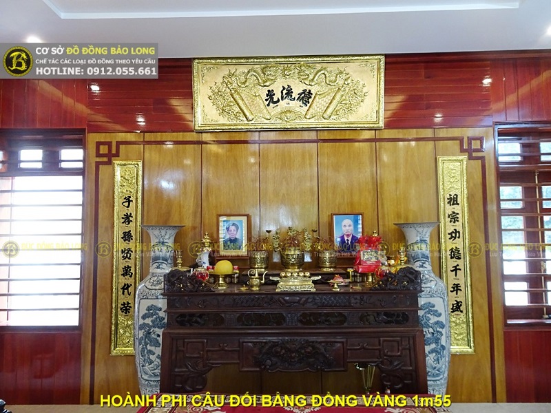 giá hoành phi câu đối bằng đồng