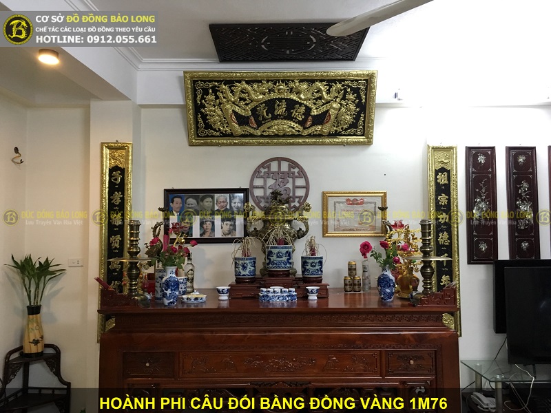 giá hoành phi câu đối bằng đồng