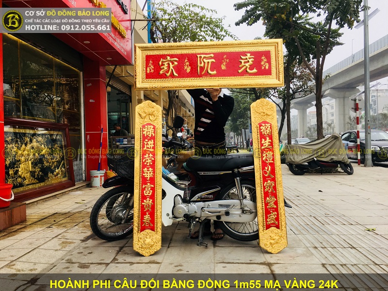 giá hoành phi câu đối bằng đồng