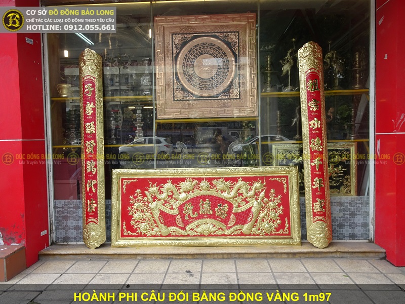 giá hoành phi câu đối bằng đồng