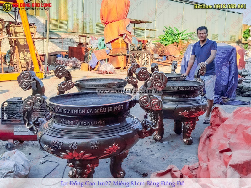 đúc lư đồng - lư hương bằng đồng tại Huế