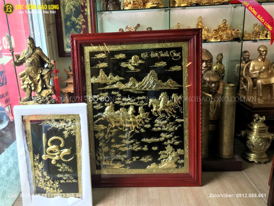 tranh bát mã bằng đồng