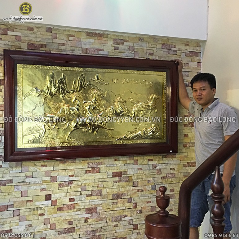 Tranh Bát Mã Mạ Vàng 24k Cho Biệt Thự Quận Tân Bình